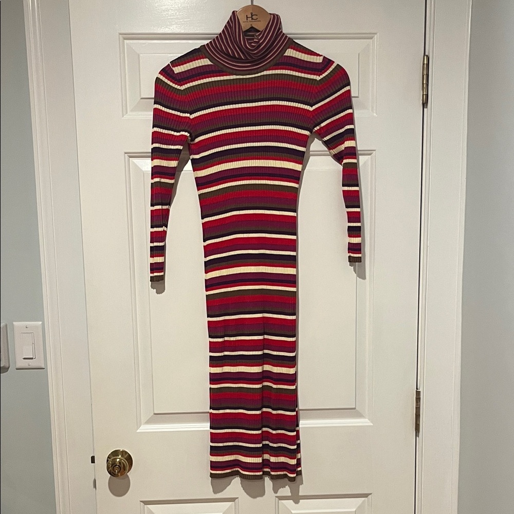 Lisa Says Gah Multicolor Striped Long Sleeve Dress